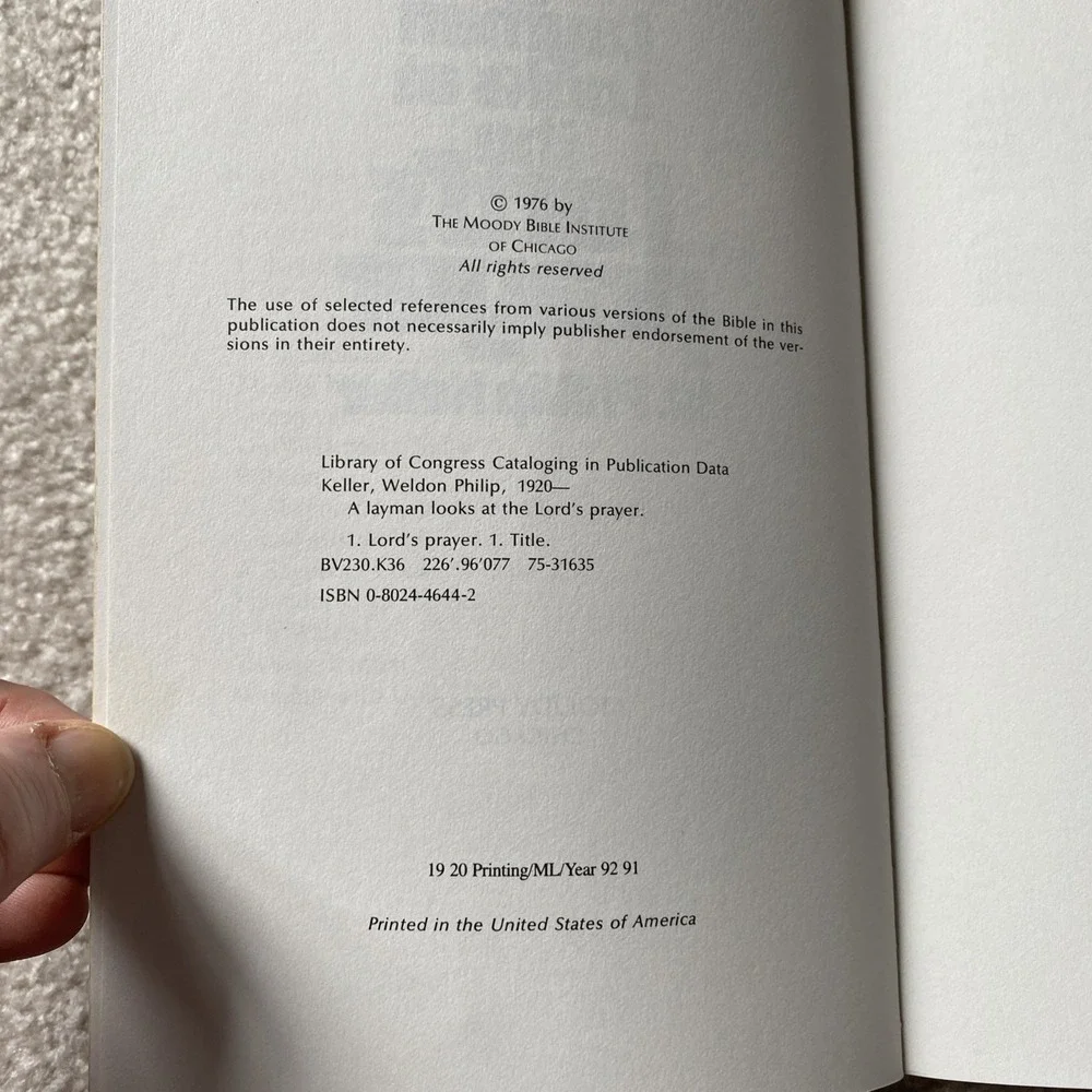 W. Phillip Keller A Layman Looks at the Lord's Prayer Paperback Book Blue/Yellow